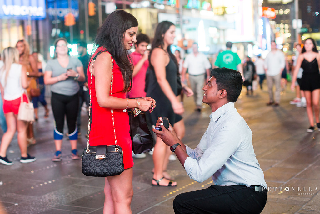 Priyanka + Pepe's New York billboard marriage proposal planned by The Heart Bandits Photo credit: © Petronella Photography http://bypetronella.com